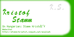 kristof stamm business card